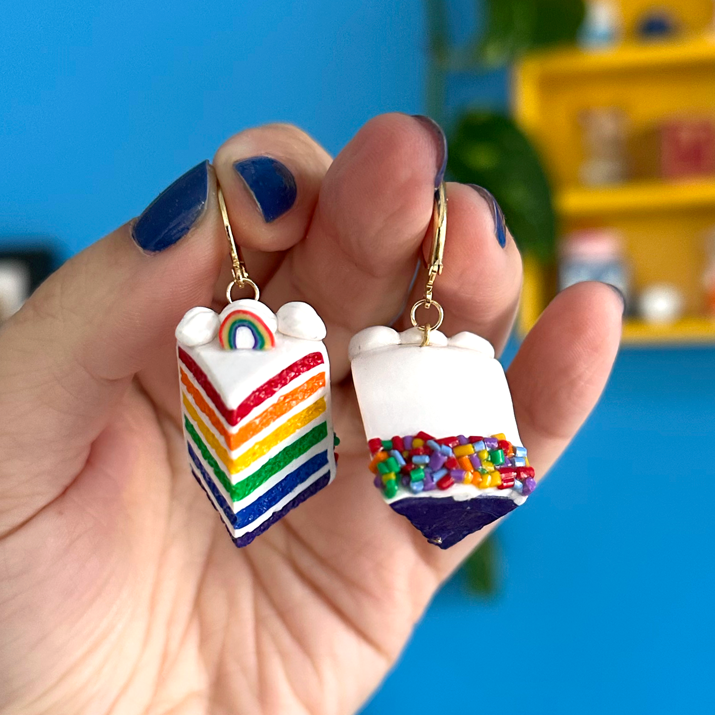 RAINBOW CAKE SLICE***SINGLE*** EARRING