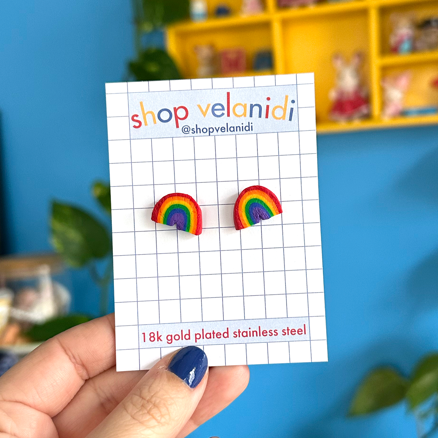 RAINBOW MARSHMALLOW STUD EARRINGS (PAIR)
