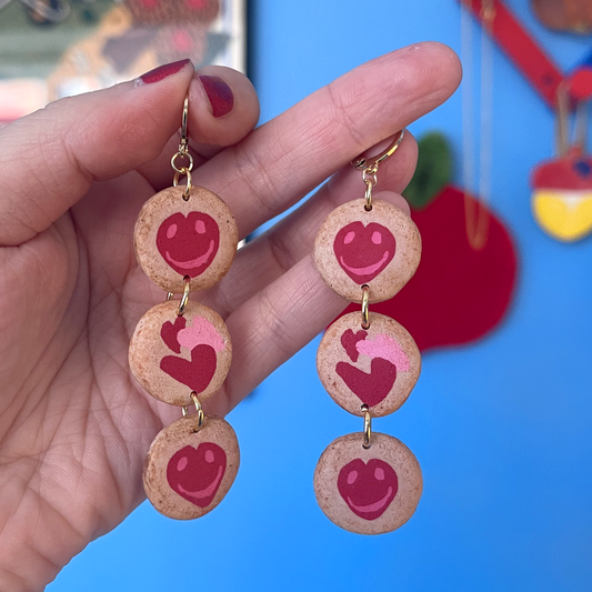 *EXTRA* LONG V-DAY COOKIE DANGLE EARRINGS (PAIR)