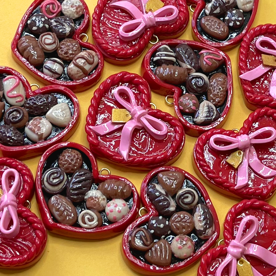 HEART BOX OF CHOCOLATES EARRINGS