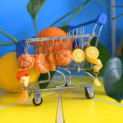 TINY ORANGE WEDGES ***SINGLE*** EARRING/PHONE CHARM