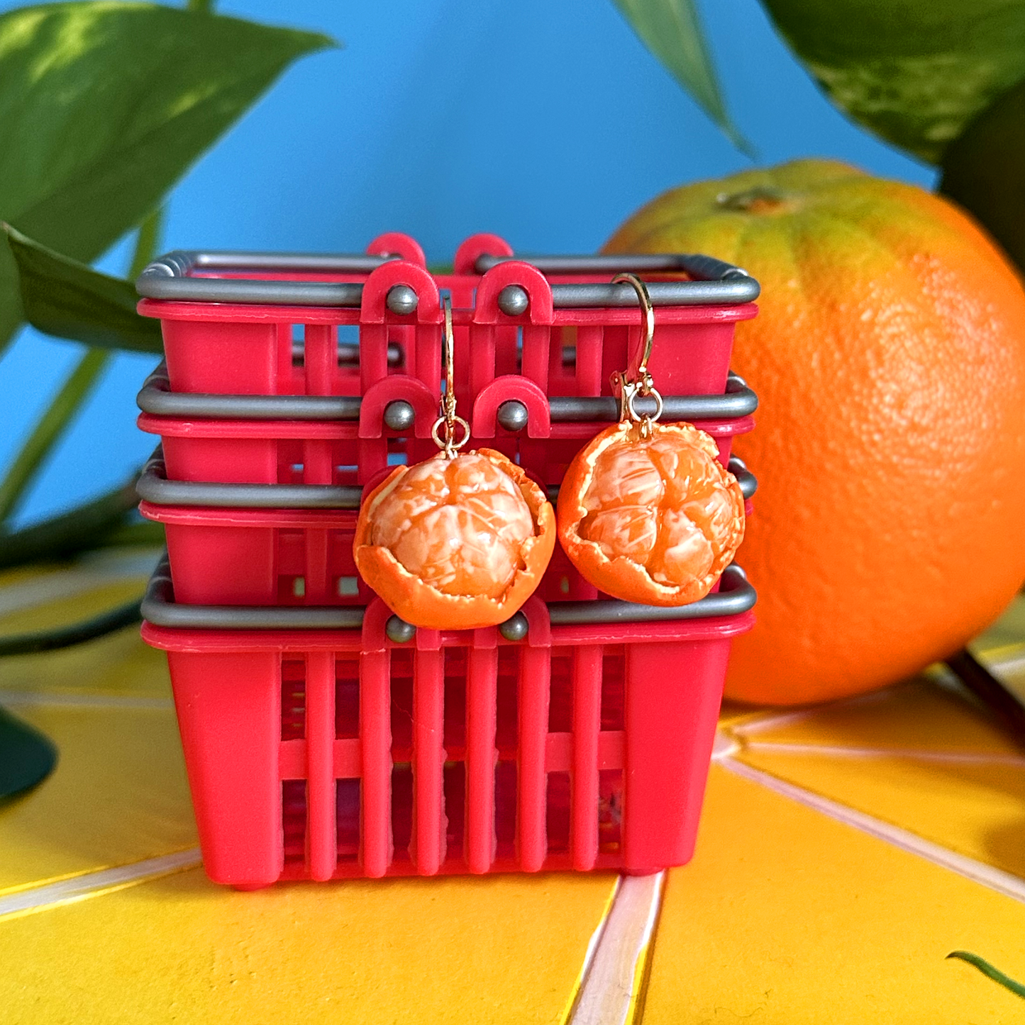 PEELED ORANGE ***SINGLE*** EARRING
