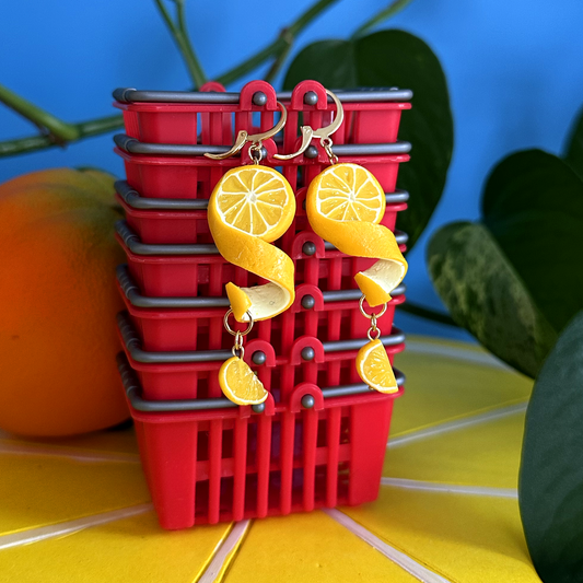 SPIRAL PEEL LEMON ***SINGLE*** EARRING
