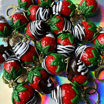CHOCOLATE COVERED STRAWBERRIES ***SINGLE*** EARRING