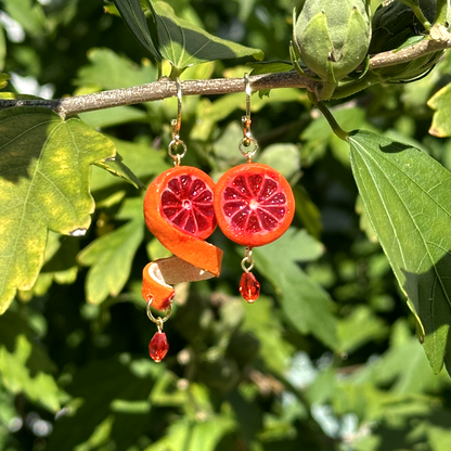 SPIRAL PEEL BLOODY ORANGE ***SINGLE*** EARRING
