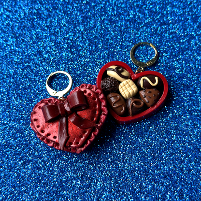 HEART BOX OF CHOCOLATES EARRINGS