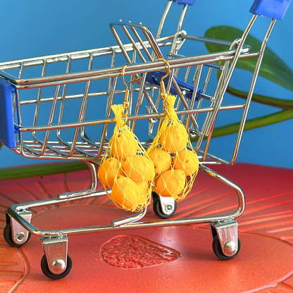 LEMON PRODUCE BAG EARRINGS