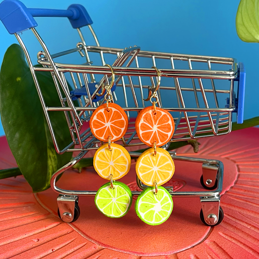 CITRUS LONG DANGLE EARRINGS