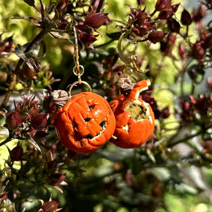 MOLDY JACK-O-LANTERN CHARM EARRING ***PAIR***