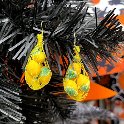 MOLDY LEMON PRODUCE BAG EARRINGS