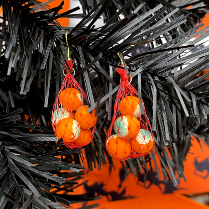 MOLDY ORANGE PRODUCE BAG EARRINGS