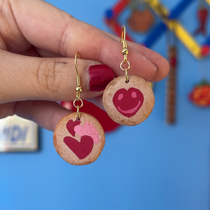 V-DAY HEARTS SUGAR COOKIE DANGLE EARRINGS ***SINGLE CHARM***