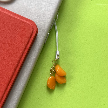 TINY ORANGE WEDGES ***SINGLE*** EARRING/PHONE CHARM