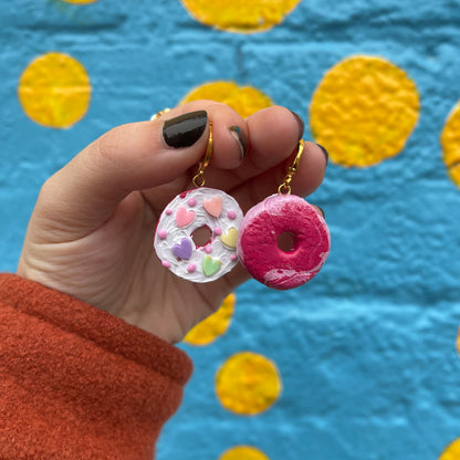 VALENTINE CREAM CHEESE BAGELS ***SINGLE*** EARRING