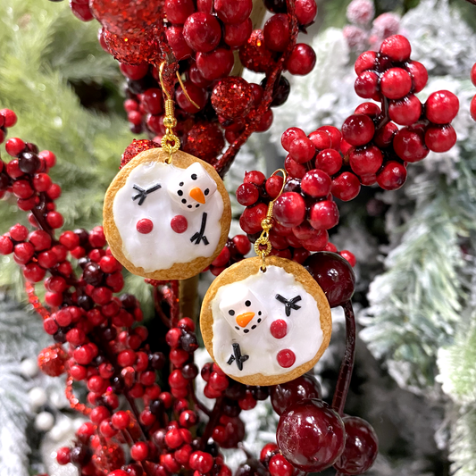 MELTED SNOWMAN COOKIE EARRINGS