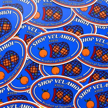 SHOP VELANIDI ORANGE "FRUIT STICKER" VINYL STICKER